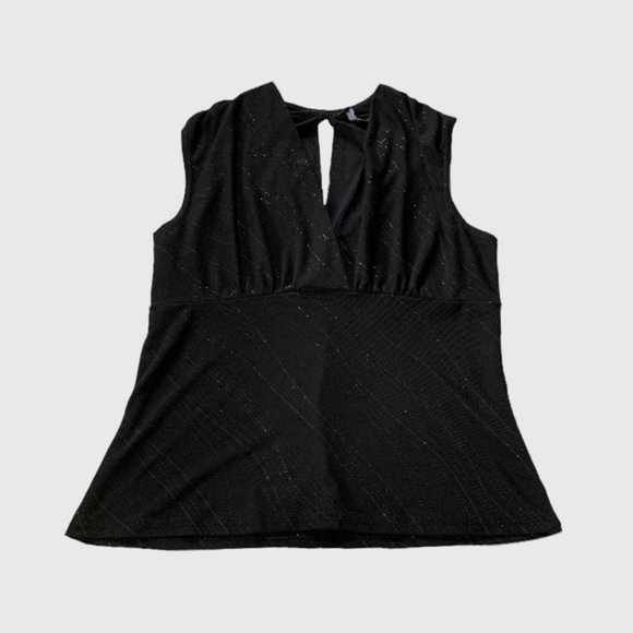 Black Blouse w Silver Sparkly Details - Picture 1 of 4